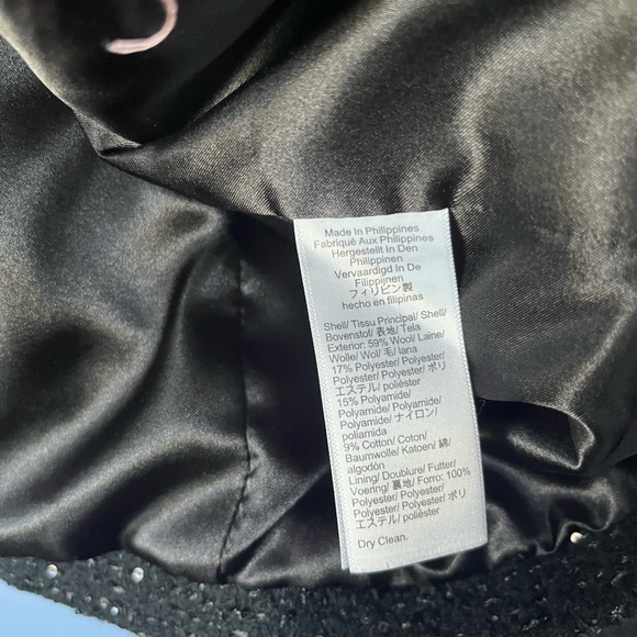 J crew collection black sequin tweed crop lady jacket wool blend blazer size 16 - Picture 7 of 7